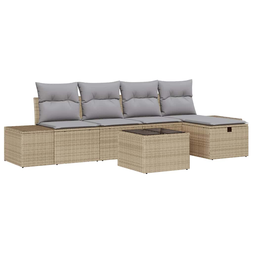 Set di divani con cuscino 5 pcs polyrattan