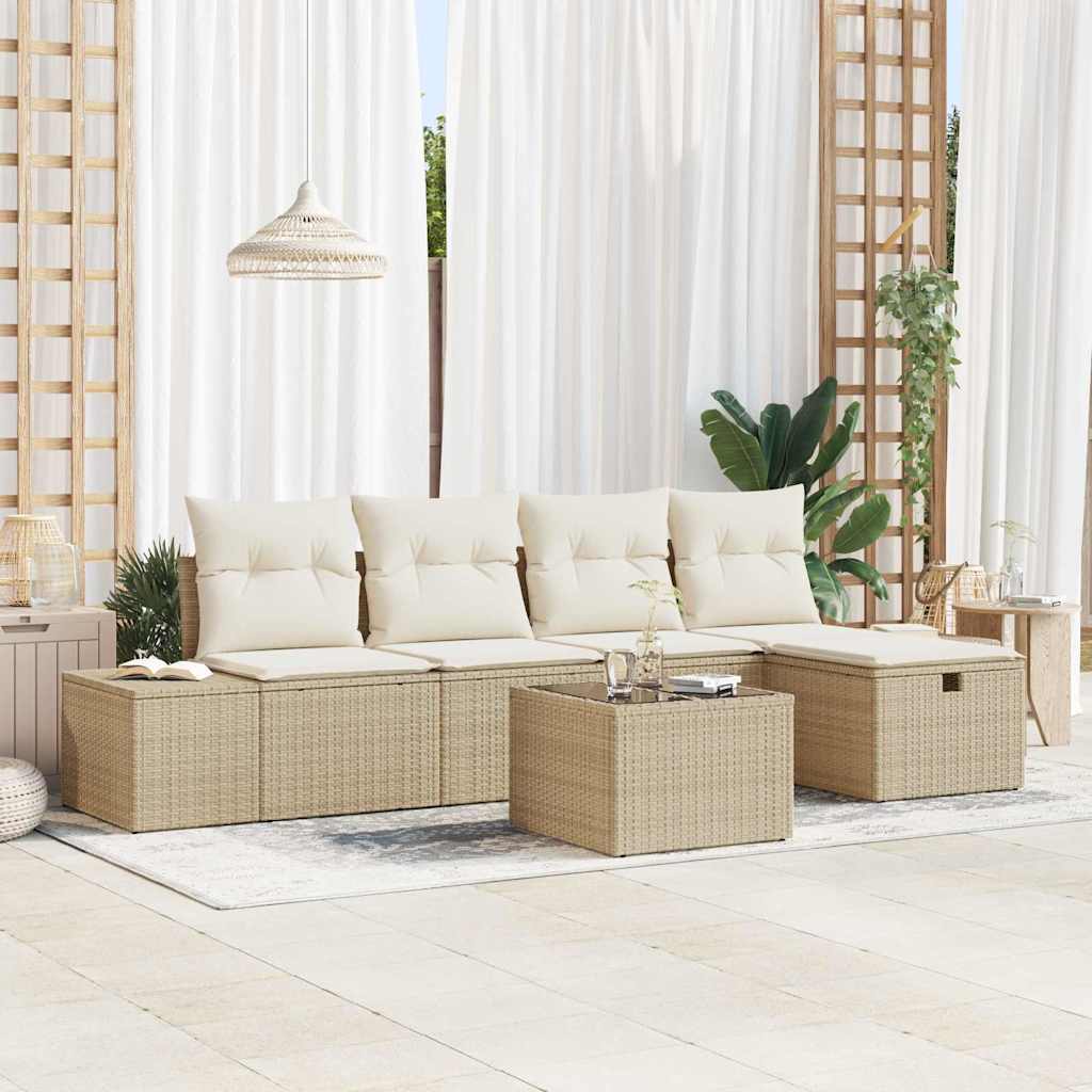 Set di divani con cuscino 6 pcs polyrattan