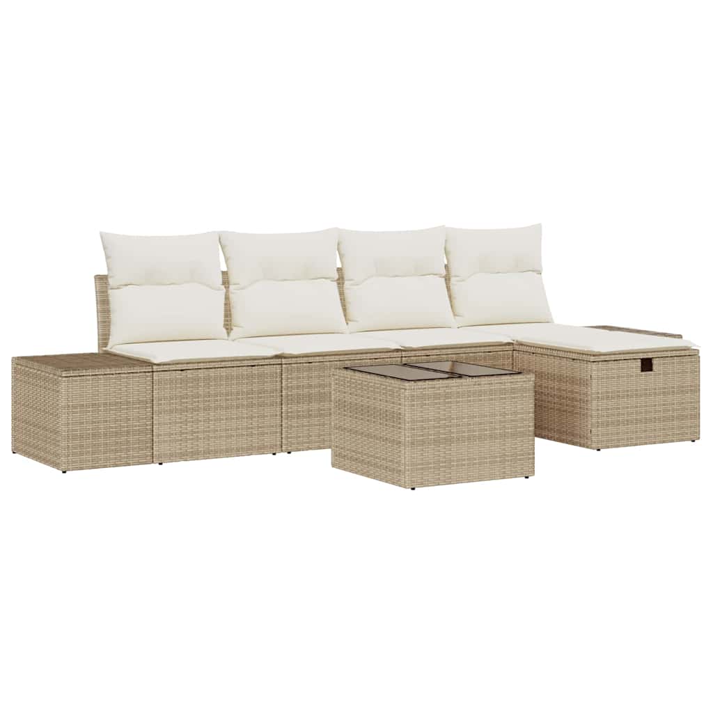 Set di divani con cuscino 6 pcs polyrattan