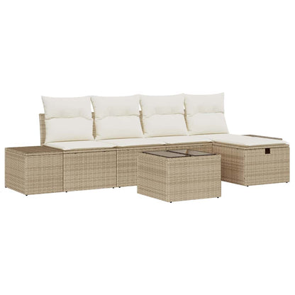 Set di divani con cuscino 6 pcs polyrattan