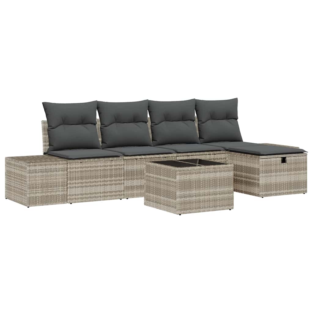 Set di divani con cuscino 6 pcs polyrattan