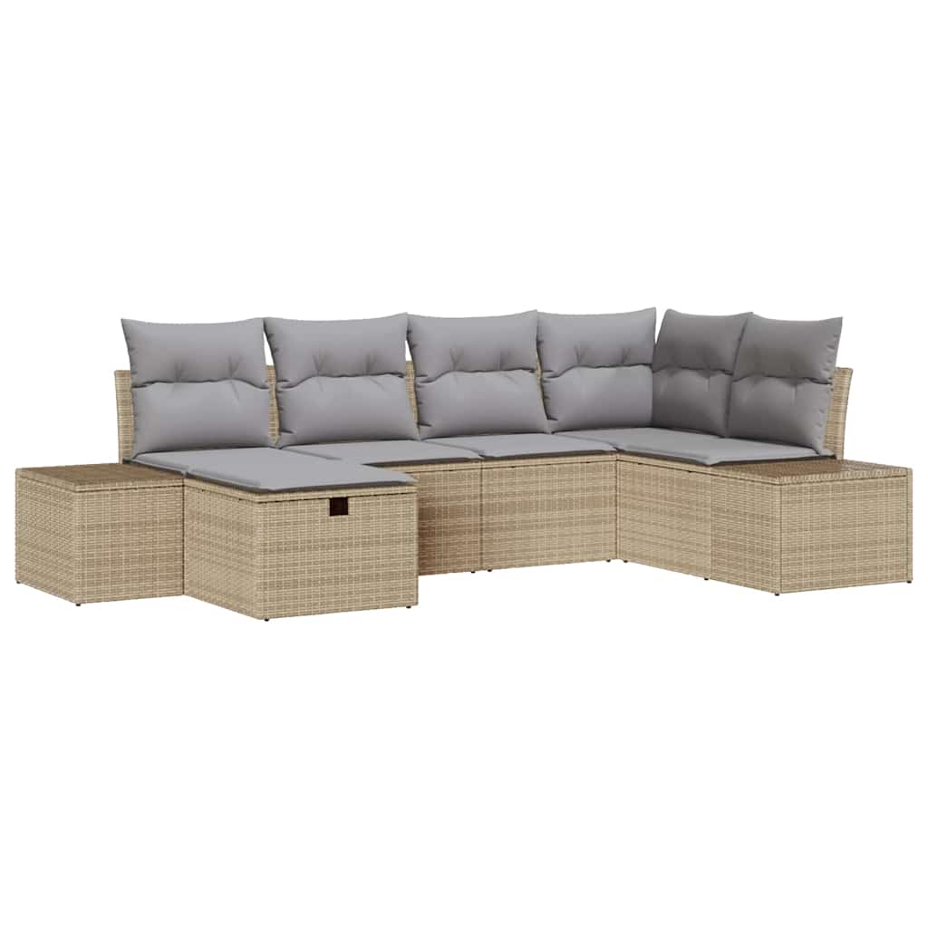 Set di divani con cuscino 6 pcs polyrattan
