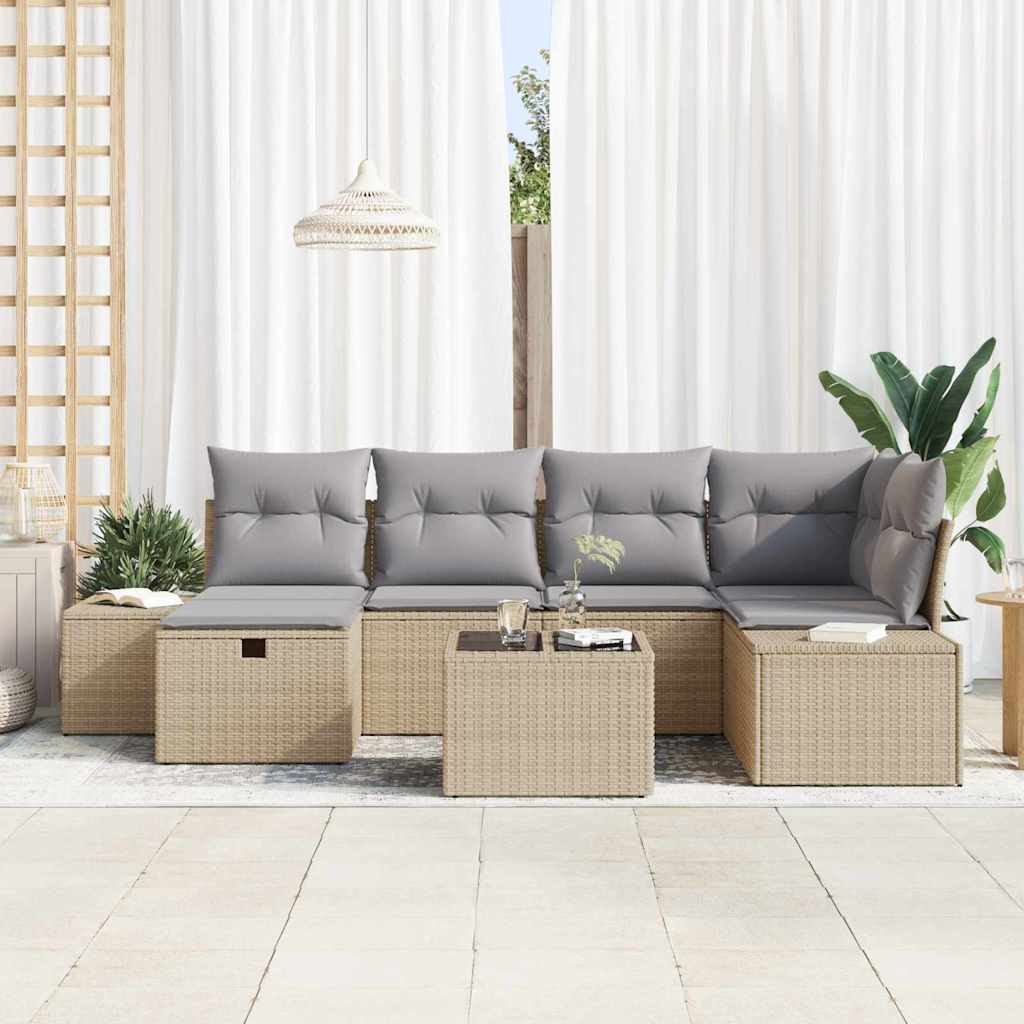 Set di divani con cuscino 6 pcs polyrattan