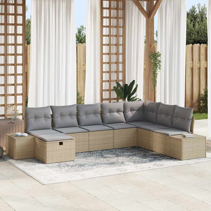 Set Divano da Giardino 8 pcs Beige 55 x 62 x 69 cm Poly Rattan