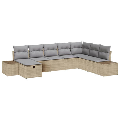 Set Divano da Giardino 8 pcs Beige 55 x 62 x 69 cm Poly Rattan