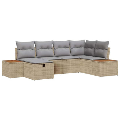 Set Divano da Giardino con cuscino Beige polyrattan