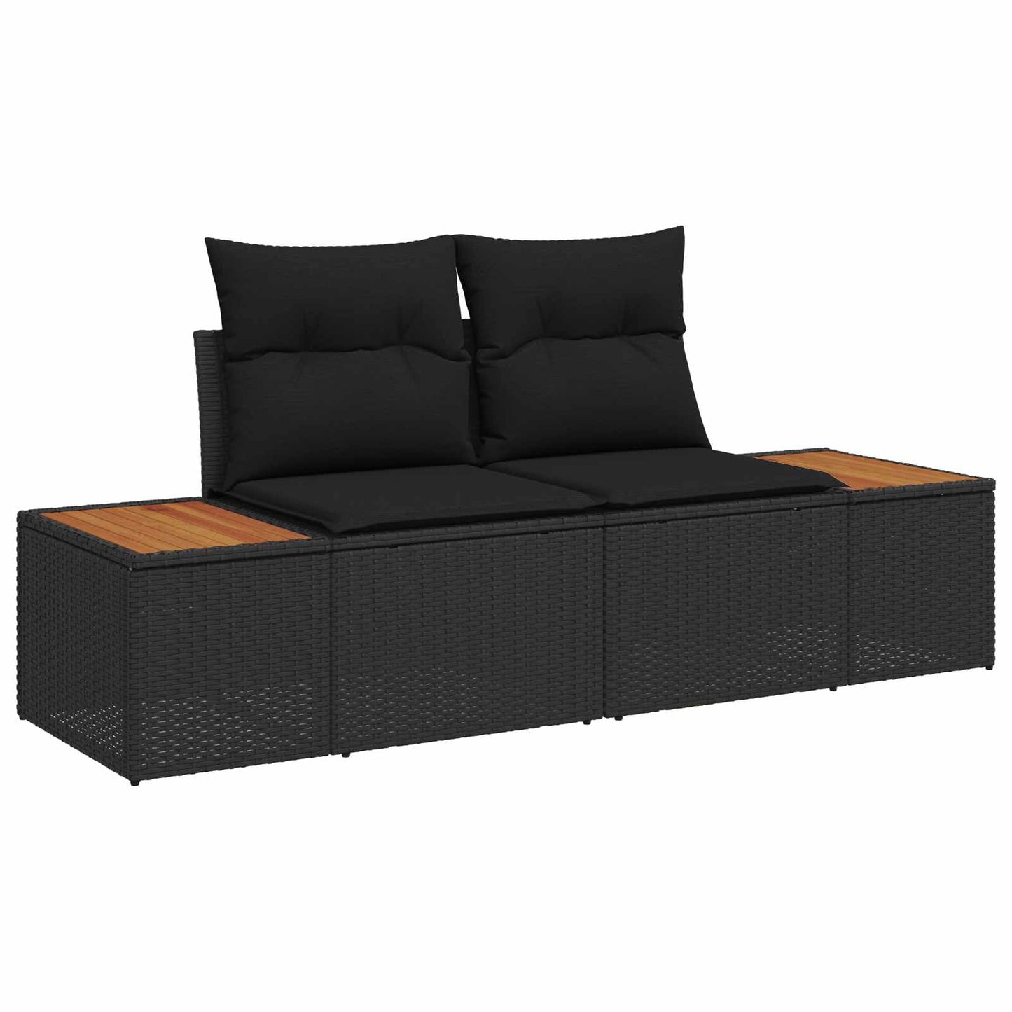 Set Divano da Giardino 6 pcs Nero 55 x 62 x 69 cm Poly Rattan