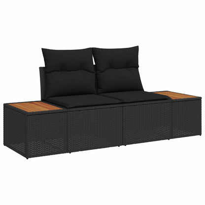 Set Divano da Giardino 6 pcs Nero 55 x 62 x 69 cm Poly Rattan