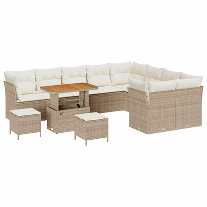 Set Divano da Giardino 12 pcs Beige polyrattan