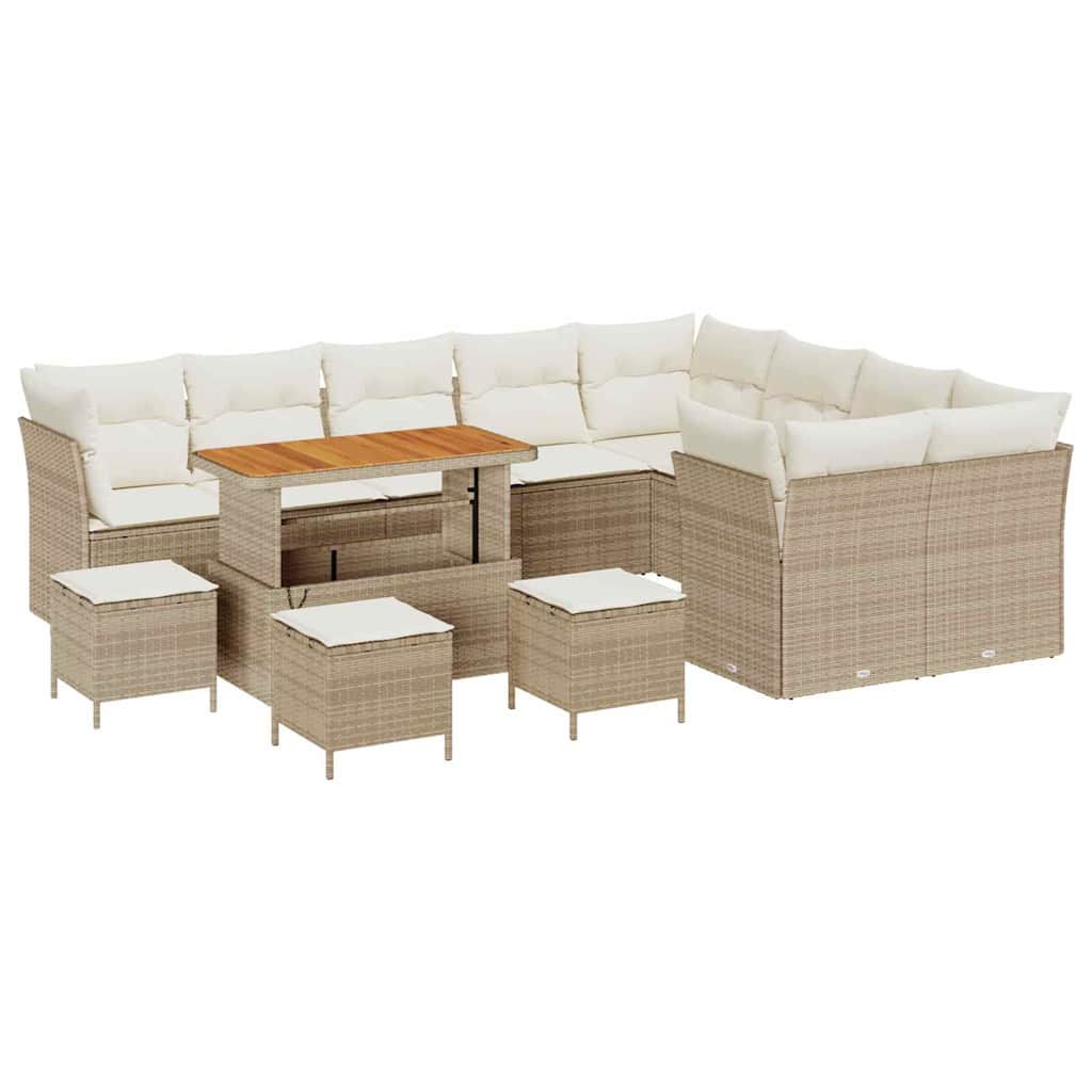 Set Divano da Giardino 13 pcs Beige polyrattan