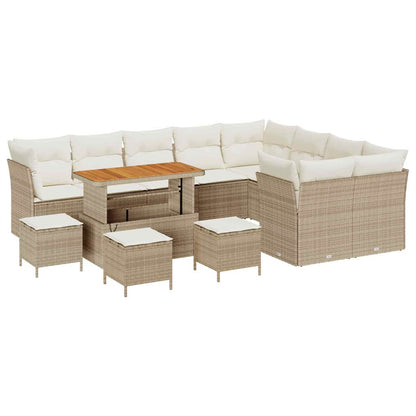 Set Divano da Giardino 13 pcs Beige polyrattan