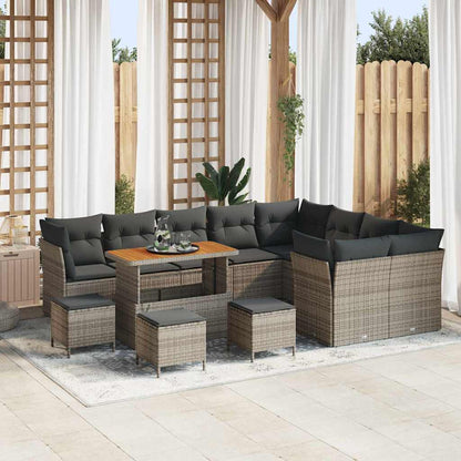 Set Divano da Giardino 13 pcs Grigio polyrattan