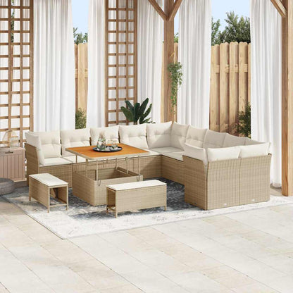 Set Divano da Giardino 13 pcs Beige polyrattan