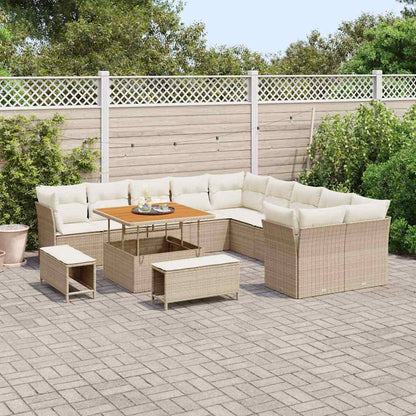 Set Divano da Giardino 13 pcs Beige polyrattan