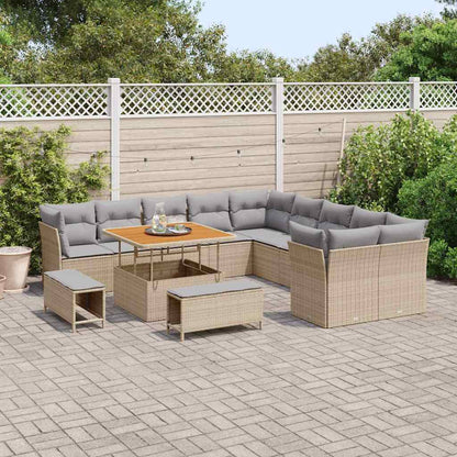 Set Divano da Giardino 13 pcs Beige polyrattan