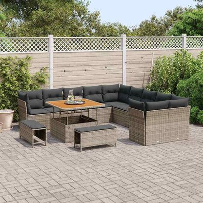 Set Divano da Giardino 13 pcs Grigio polyrattan