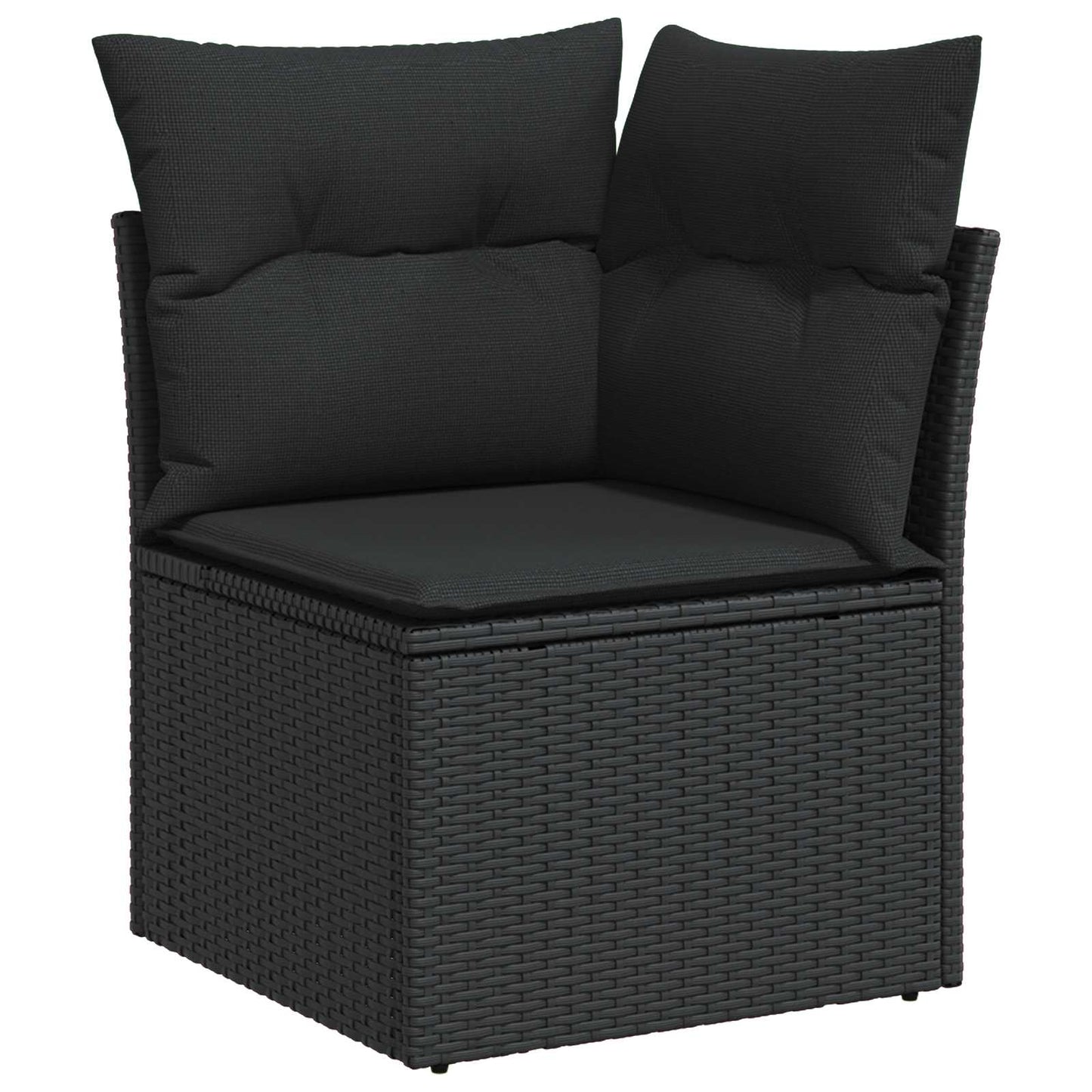 Set Divano da Giardino 13 pcs Nero polyrattan