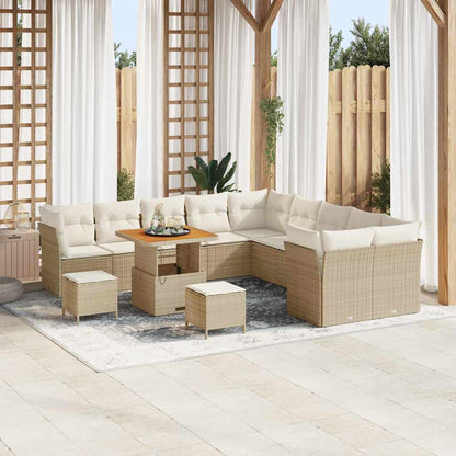 Set Divano da Giardino 13 pcs Beige polyrattan