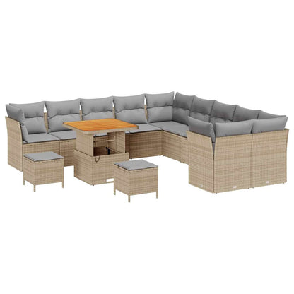 Set Divano da Giardino 13 pcs Beige polyrattan