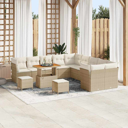 Set Divano da Giardino 13 pcs Beige polyrattan