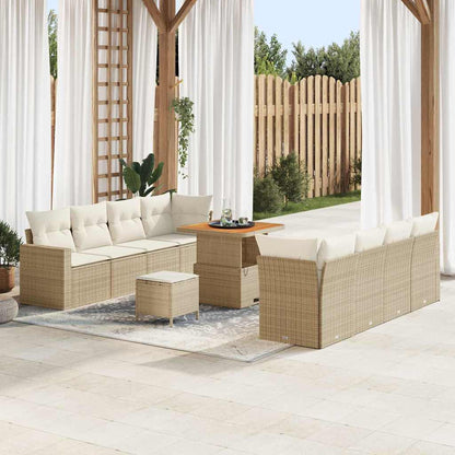 Set Divano da Giardino 11 pcs Beige polyrattan
