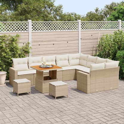 Set Divano da Giardino 12 pcs Beige polyrattan