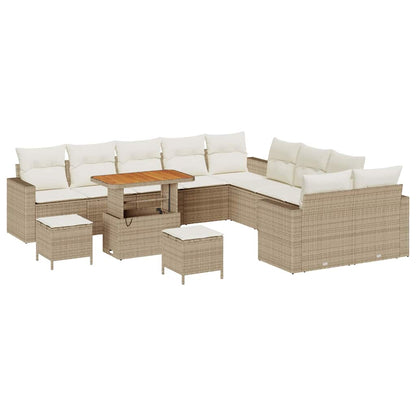 Set Divano da Giardino 13 pcs Beige polyrattan