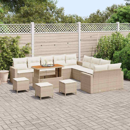 Set Divano da Giardino 14 pcs Beige polyrattan
