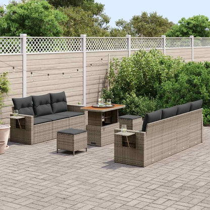 Set Divano da Giardino 10 pcs Grigio polyrattan