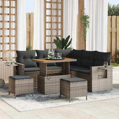 Set Divano da Giardino 8 pcs Grigio polyrattan