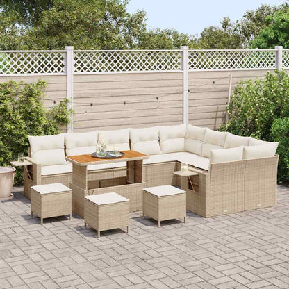 Set Divano da Giardino 13 pcs Beige polyrattan
