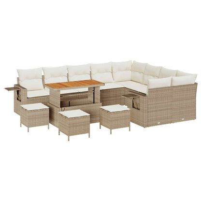 Set Divano da Giardino 13 pcs Beige polyrattan