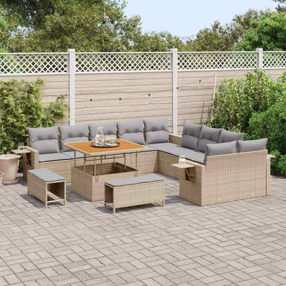 Set Divano da Giardino 13 pcs Beige polyrattan