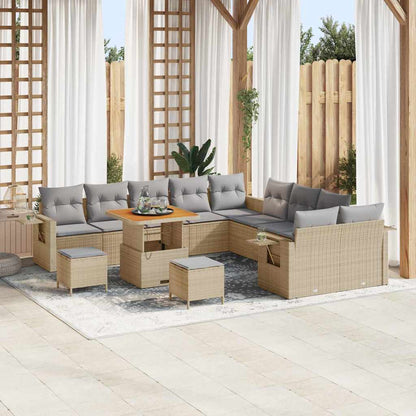 Set Divano da Giardino 13 pcs Beige polyrattan