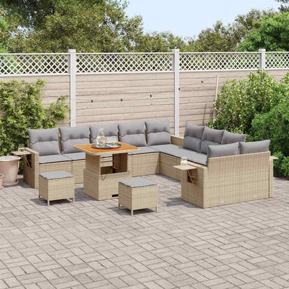 Set Divano da Giardino 13 pcs Beige polyrattan