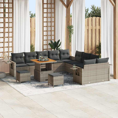 Set Divano da Giardino 13 pcs Grigio polyrattan
