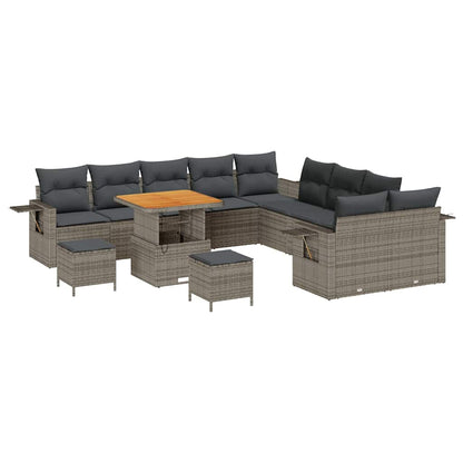 Set Divano da Giardino 13 pcs Grigio polyrattan