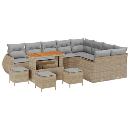 Set Divano da Giardino 13 pcs Beige polyrattan