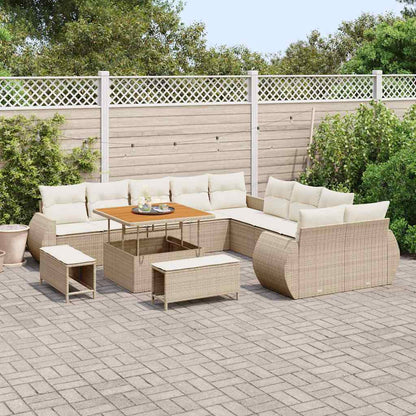 Set Divano da Giardino 13 pcs Beige polyrattan