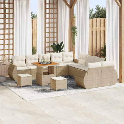 Set Divano da Giardino 13 pcs Beige polyrattan