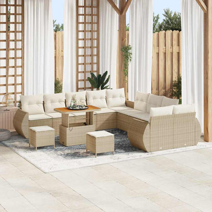 Set Divano da Giardino 13 pcs Beige polyrattan