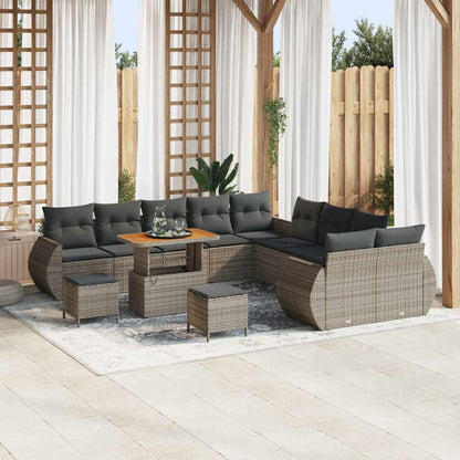 Set Divano da Giardino 13 pcs Grigio polyrattan