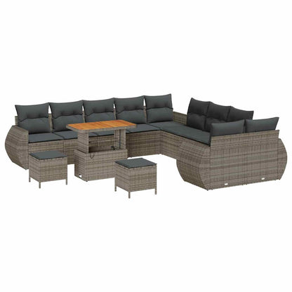 Set Divano da Giardino 13 pcs Grigio polyrattan