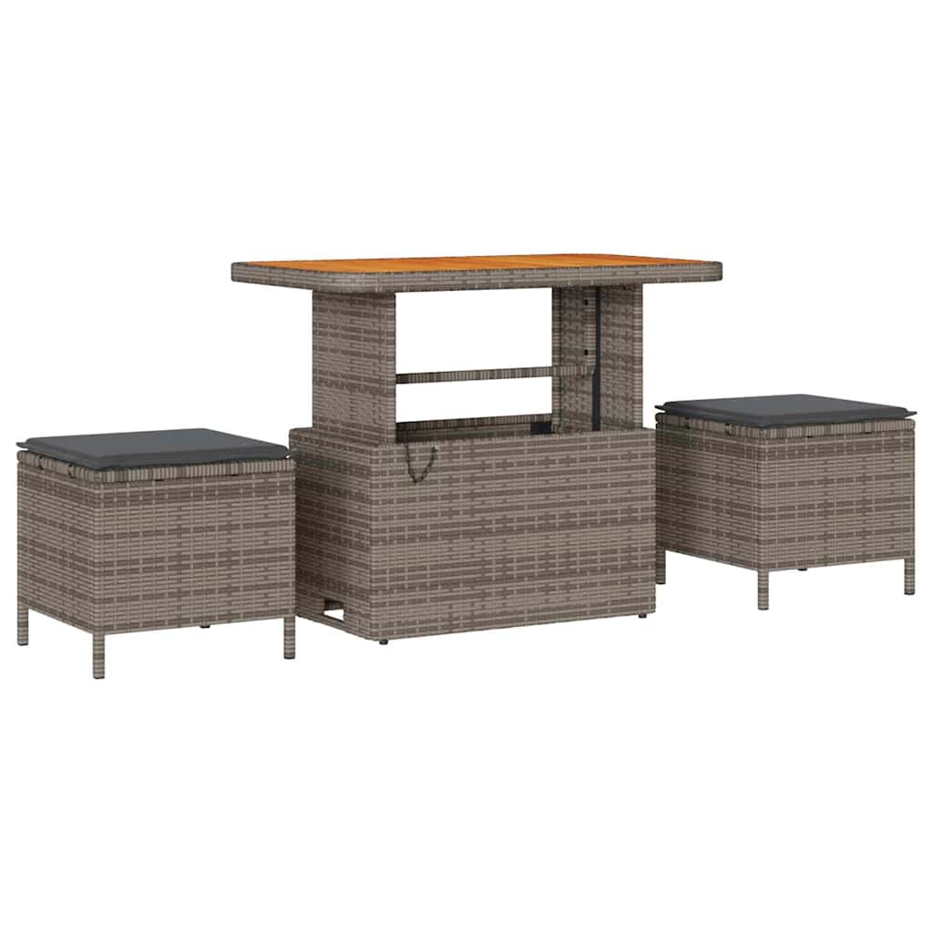 Set Divano da Giardino con cuscino 9 pcs Grigio polyrattan