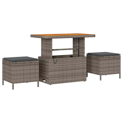 Set Divano da Giardino con cuscino 9 pcs Grigio polyrattan