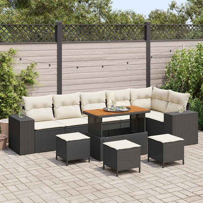 Set Divano da Giardino 10 pcs Nero polyrattan