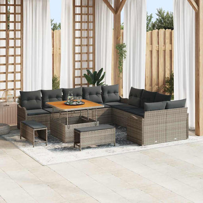 Set Divano da Giardino 13 pcs Grigio polyrattan