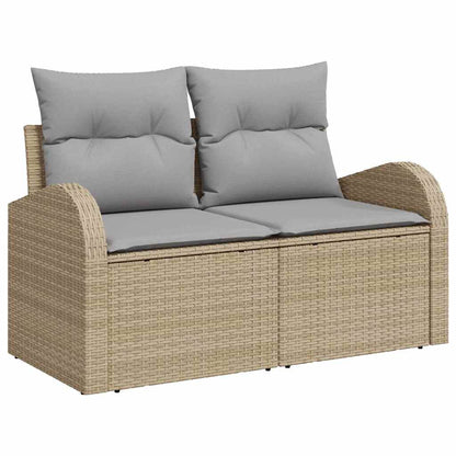 Set Divano da Giardino con cuscino 10 pcs Beige polyrattan