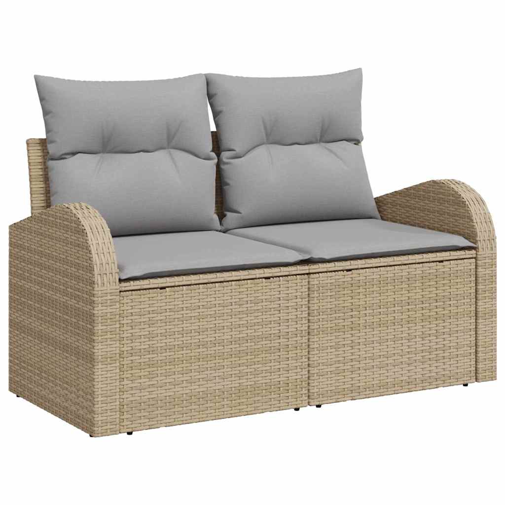Set Divano da Giardino con cuscino 13 pcs Beige polyrattan