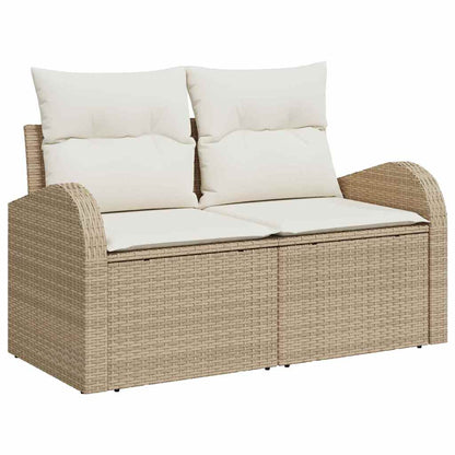 Set Divano da Giardino con cuscino 13 pcs Beige polyrattan